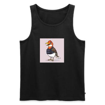 Baddass Birdie - Männer Premium Bio Tank Top - Schwarz - Vorne - AI Model Male 178 light (178cm)