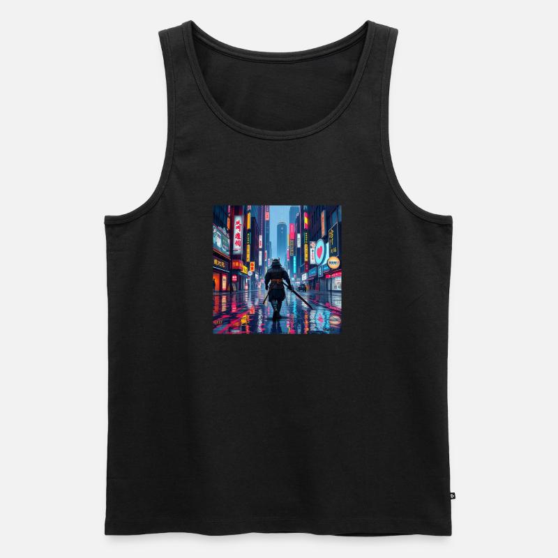 Lonely Samurai - Männer Premium Bio Tank Top - Schwarz