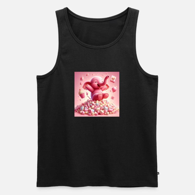 Rosa Elefant Marshmellows - Männer Premium Bio Tank Top - Schwarz