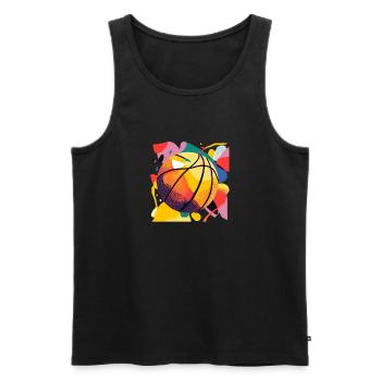 Lustiges Basketball-T-Shirt - Männer Premium Bio Tank Top - Schwarz - Vorne - AI Model Male 178 light (178cm)
