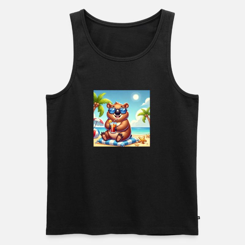 Wombat - Männer Premium Bio Tank Top - Schwarz