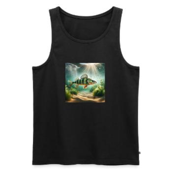 Fish, perch - Men's Premium Organic Tank Top - black - Front - AI Model Male 178 light (178cm)