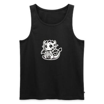 Bébé dragon - Mignon et féroce - Débardeur bio Premium Homme - noir - Devant - Michal (187cm)