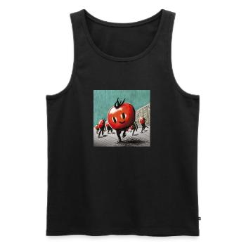 Marsch der Tomaten - Männer Premium Bio Tank Top - Schwarz - Vorne - AI Model Male 178 light (178cm)