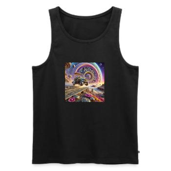 Weltall - Männer Premium Bio Tank Top - Schwarz - Vorne - Michal (187cm)