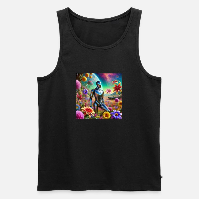 Roboter - Männer Premium Bio Tank Top - Schwarz