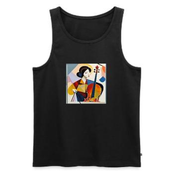 Artist at work - Men's Premium Organic Tank Top - black - Front - AI Model Male 178 light (178cm)