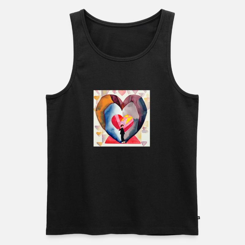 Klopfen ans Herz - Männer Premium Bio Tank Top - Schwarz