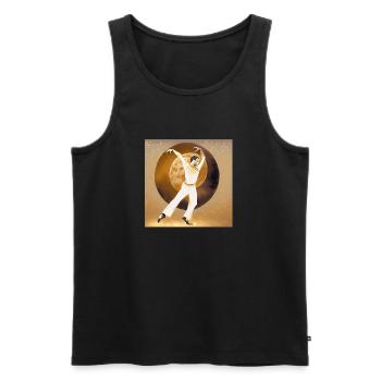 Energy - Men's Premium Organic Tank Top - black - Front - Michal (187cm)