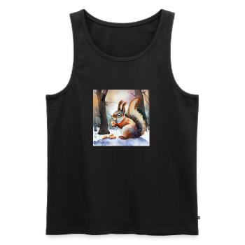 Winter treasures - Men's Premium Organic Tank Top - black - Front - AI Model Male 178 light (178cm)