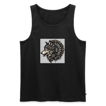 Wild wolf - Männer Premium Bio Tank Top - Schwarz - Vorne - Michal (187cm)