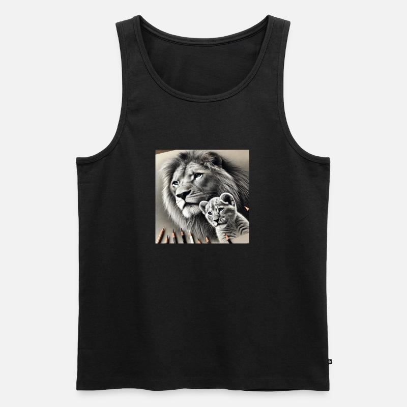 König Löwe II - Männer Premium Bio Tank Top - Schwarz