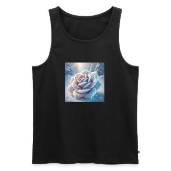 Schnee Rose IV - Männer Premium Bio Tank Top - Schwarz - Vorne - Michal (187cm)
