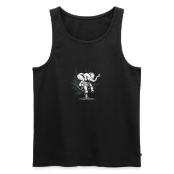 Elefant - Männer Premium Bio Tank Top - Schwarz - Vorne - Michal (187cm)