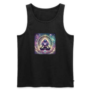 Erwecke deine spirituelle Energie - Männer Premium Bio Tank Top - Schwarz - Vorne - AI Model Male 178 light (178cm)