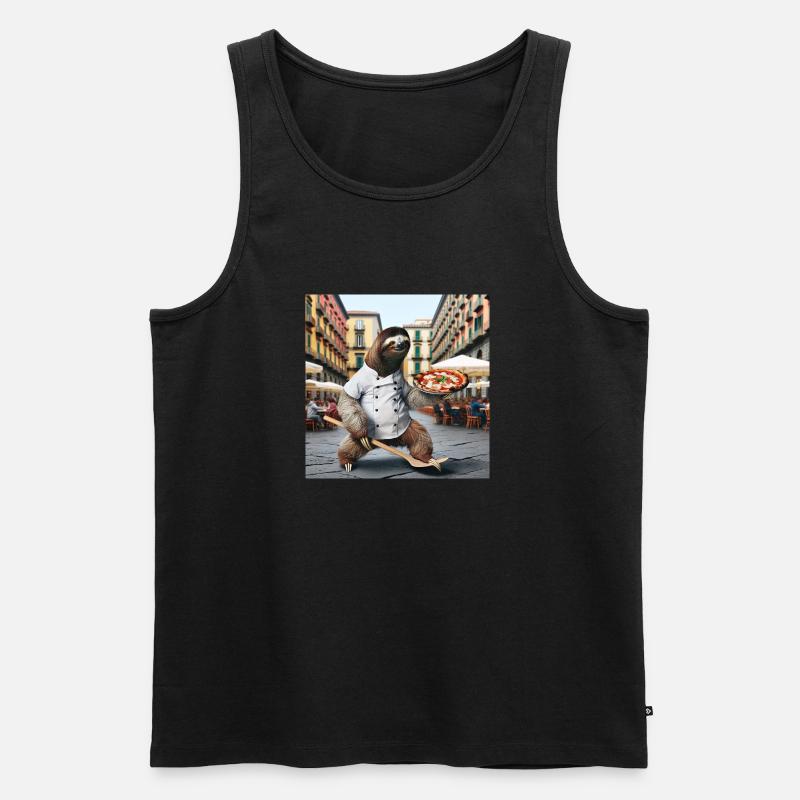 Faultier Pizzabäcker Pizzabäcker Neapel - Männer Premium Bio Tank Top - Schwarz