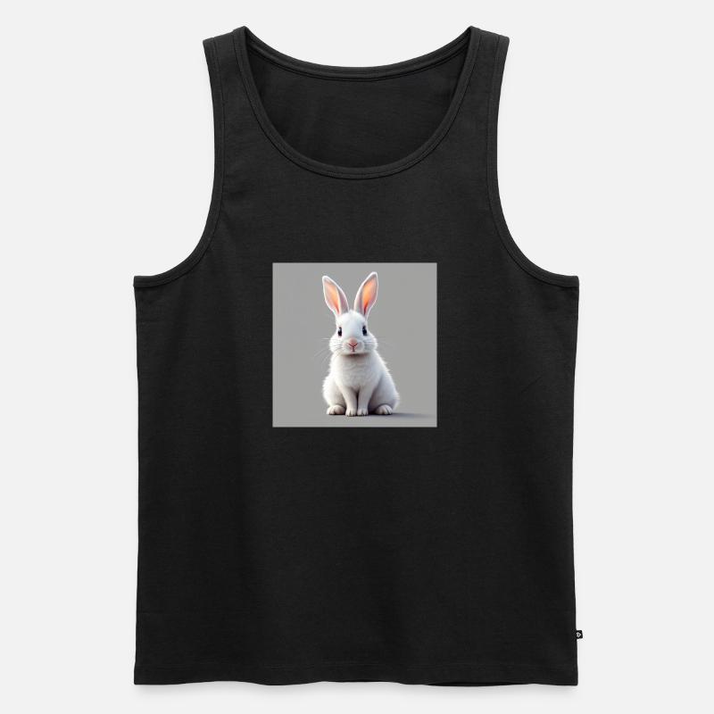 Osterhase weiß - Männer Premium Bio Tank Top - Schwarz