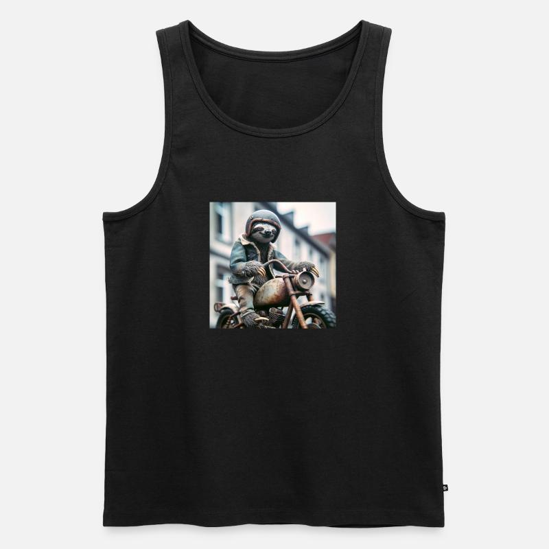 Faultier Wanderer Gentelmen Biker - Männer Premium Bio Tank Top - Schwarz