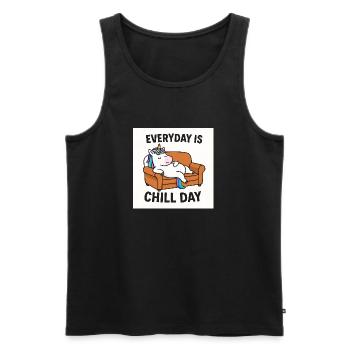 Unicorn Everyday is Chill Day - Männer Premium Bio Tank Top - Schwarz - Vorne - Michal (187cm)