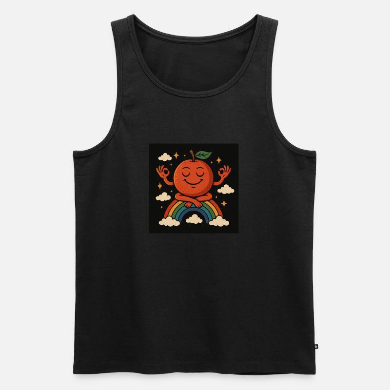 Regenbogen orange - Männer Premium Bio Tank Top - Schwarz