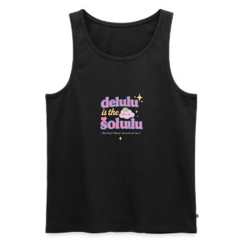 Delulu Is The Solulu - Dreamcore Edition - Men's Premium Organic Tank Top - black - Front - AI Model Male 178 light (178cm)