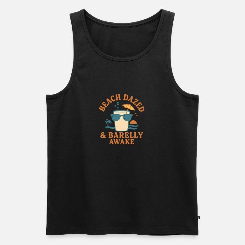 Beach Dazed & Barely Awake - Männer Premium Bio Tank Top - Schwarz
