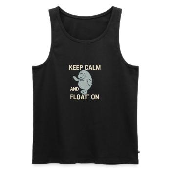 Manatee - keep calm - Männer Premium Bio Tank Top - Schwarz - Vorne - Michal (187cm)