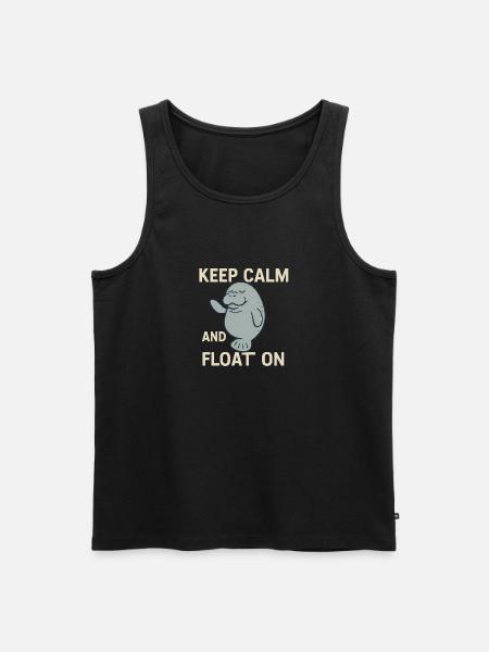 Manatee - keep calm - Männer Premium Bio Tank Top - Schwarz