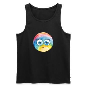 Rainbow Watercolor Drawing - Men's Premium Organic Tank Top - black - Front - Michal (187cm)