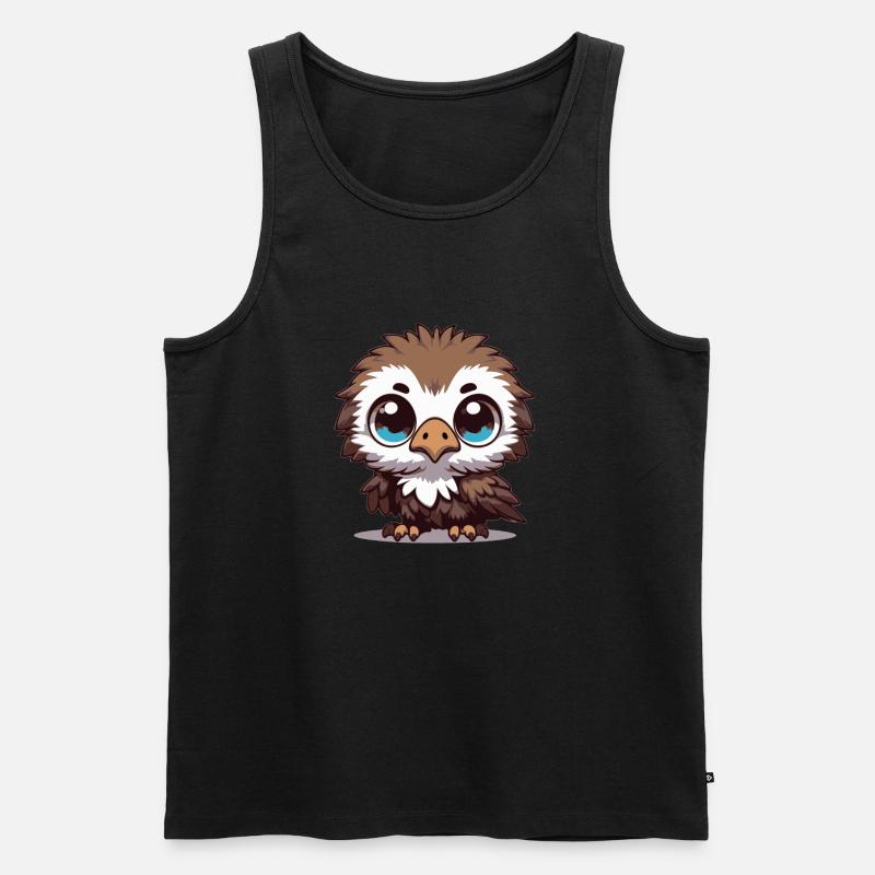 Eule - Männer Premium Bio Tank Top - Schwarz
