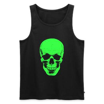 Skull Green - Men's Premium Organic Tank Top - black - Front - AI Model Male 178 light (178cm)