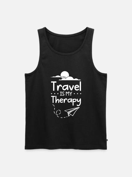 Travel is My Therapy - Men's Premium Organic Tank Top - black
