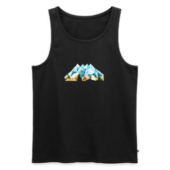 Chaîne de montagnes abstraite avec glacier dans la nature - Débardeur bio Premium Homme - noir - Devant - Michal (187cm)