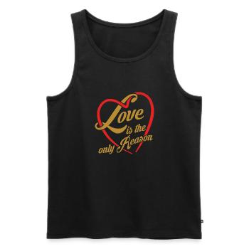 Liebe ist der einzige Grund - Liebe ist alles - Männer Premium Bio Tank Top - Schwarz - Vorne - AI Model Male 178 light (178cm)