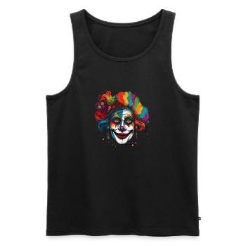 Clown Karneval Fasching Kostüm - Männer Premium Bio Tank Top - Schwarz - Vorne - Michal (187cm)
