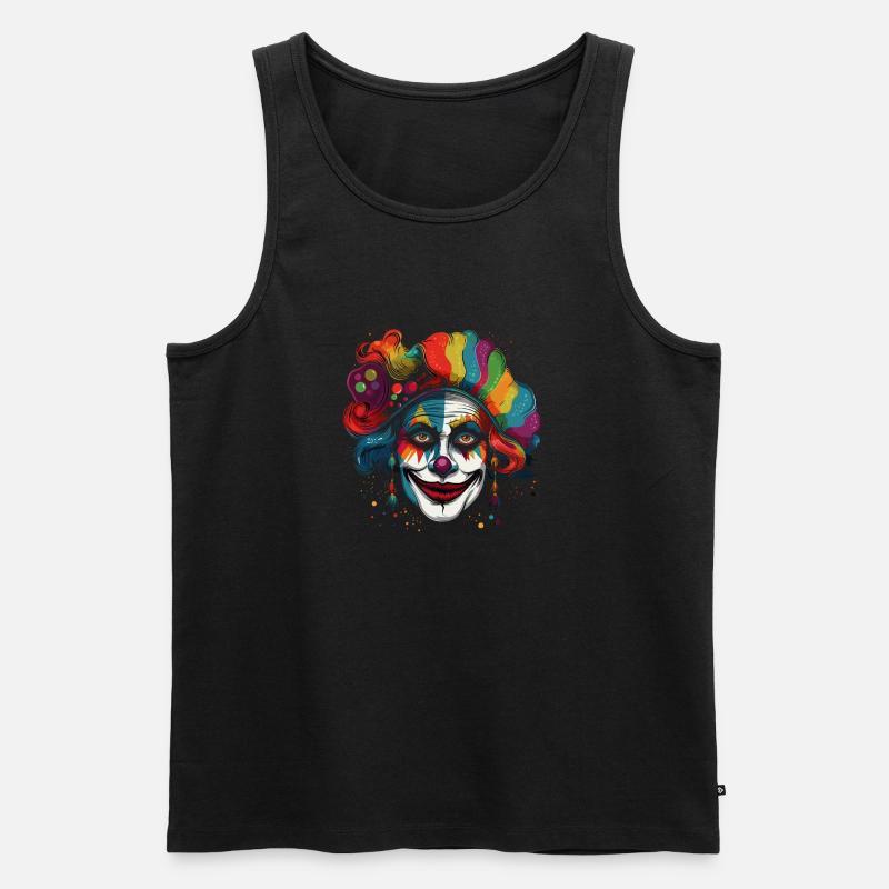 Clown Karneval Fasching Kostüm - Männer Premium Bio Tank Top - Schwarz