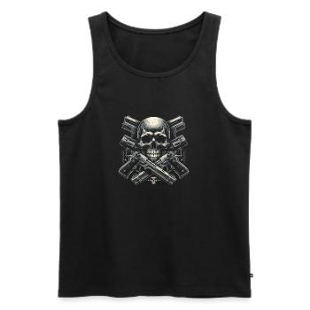 Armament Allegiance: Skull and Pistols - Men's Premium Organic Tank Top - black - Front - AI Model Male 178 light (178cm)