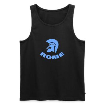 ROME - Männer Premium Bio Tank Top - Schwarz - Vorne - Michal (187cm)