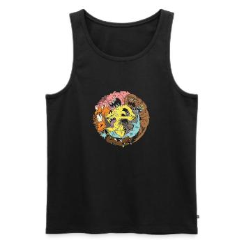 Monsterclub - Männer Premium Bio Tank Top - Schwarz - Vorne - AI Model Male 178 light (178cm)