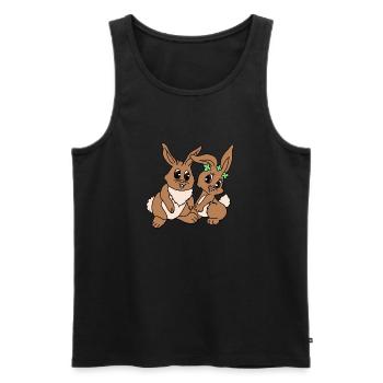 Easter Bunny Couple - Men's Premium Organic Tank Top - black - Front - Michal (187cm)