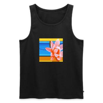 PINKE-ROSE - Männer Premium Bio Tank Top - Schwarz - Vorne - AI Model Male 178 light (178cm)