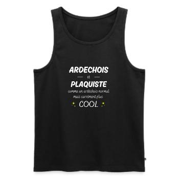 ardechois et plaquiste ardechois plus cool - Débardeur bio Premium Homme - noir - Devant - Michal (187cm)