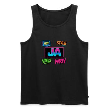 Pixel Vibes Ja - Männer Premium Bio Tank Top - Schwarz - Vorne - AI Model Male 178 light (178cm)