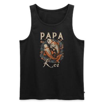 Papa Koi Japanischer Vatertag - Männer Premium Bio Tank Top - Schwarz - Vorne - AI Model Male 178 light (178cm)