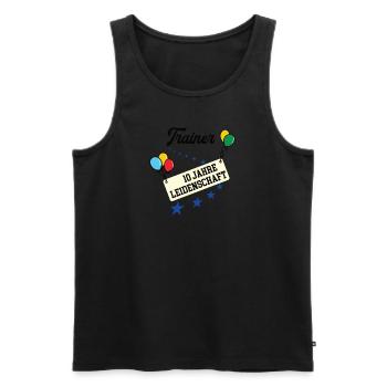 Trainer Jubiläum 10 Jahre Fußballtrainer Training - Männer Premium Bio Tank Top - Schwarz - Vorne - Michal (187cm)