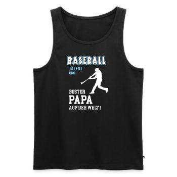 Baseball Bester Papa Vater Vatertag Geburtstag - Männer Premium Bio Tank Top - Schwarz - Vorne - Michal (187cm)
