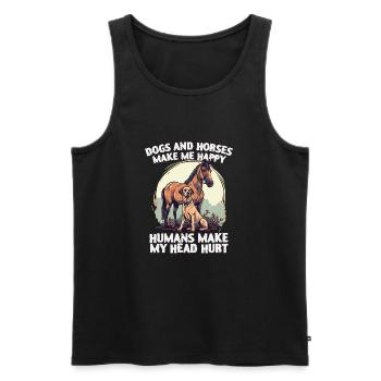Hunden Und Pferden - Männer Premium Bio Tank Top - Schwarz - Vorne - Michal (187cm)
