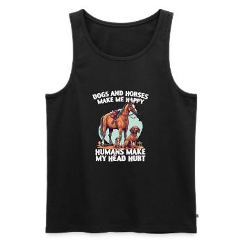 Hunden Und Pferden - Männer Premium Bio Tank Top - Schwarz - Vorne - Michal (187cm)