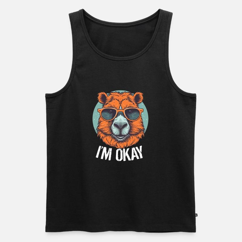 Capybara Drôles de capybaras - Débardeur bio Premium Homme - noir