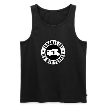 Zuhause ist wo wir parken - Männer Premium Bio Tank Top - Schwarz - Vorne - AI Model Male 178 light (178cm)